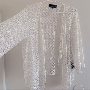 See Through White Cardigan